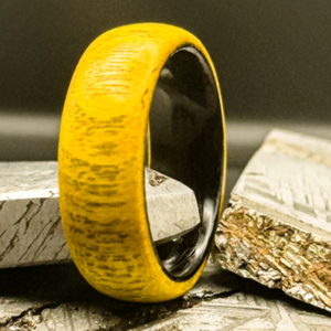 Exotic Wood Ring – Osage Wood • Black Ceramic Core Ring