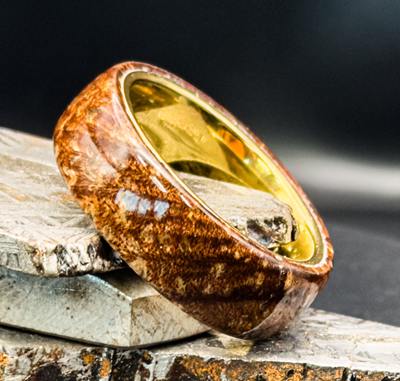 Walnut Burl™ Ring – 24K Gold PVD Tungsten Edition - Image 6