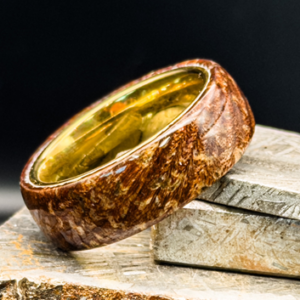 Walnut Burl™ Ring – 24K Gold PVD Tungsten Edition
