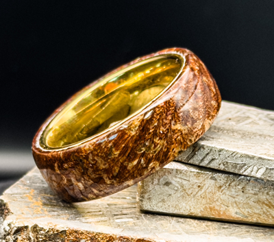 Walnut Burl™ Ring – 24K Gold PVD Tungsten Edition