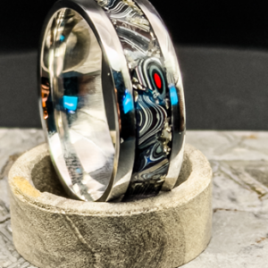Motor City Legacy™ | Fordite & 316L Stainless Steel Ring